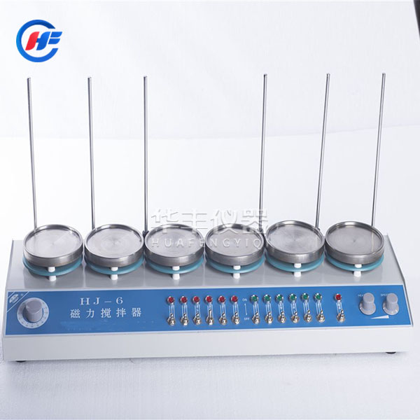 HJ-6多聯六聯智能恒溫磁力攪拌器六聯磁力加熱板
